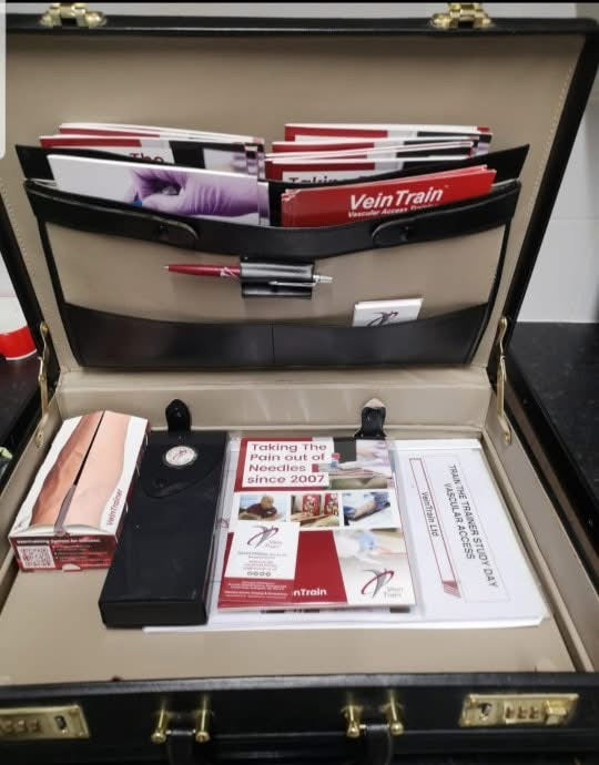 VeinTrain flat-pack vein simulator for phlebotomy and cannulation training
