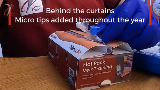 VeinTrain flat-pack vein simulator for phlebotomy and cannulation training
